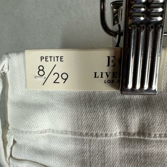 Liverpool Gia Glider Pull-On Skirt Fray Hem Side Gusset White US 8 Petite - Picture 3 of 13